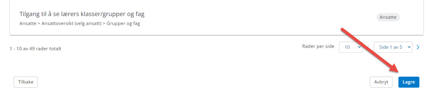 Bilde som viser knappen 'Lagre'