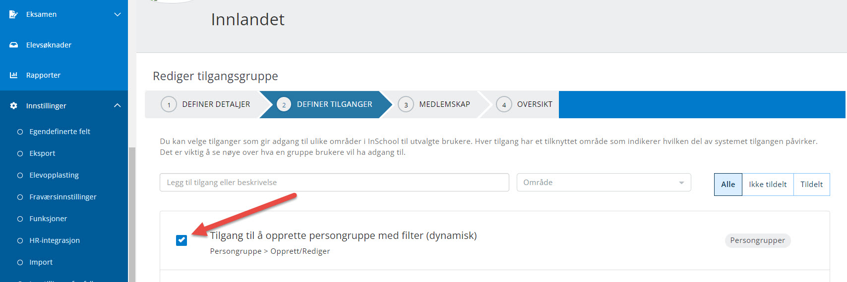 Bilde som viser hvordan man aktiverer et tilgangspunkt i andre steg av veiviseren.